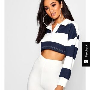 Boohoo Striped Rugby Crop Top (SOLD)